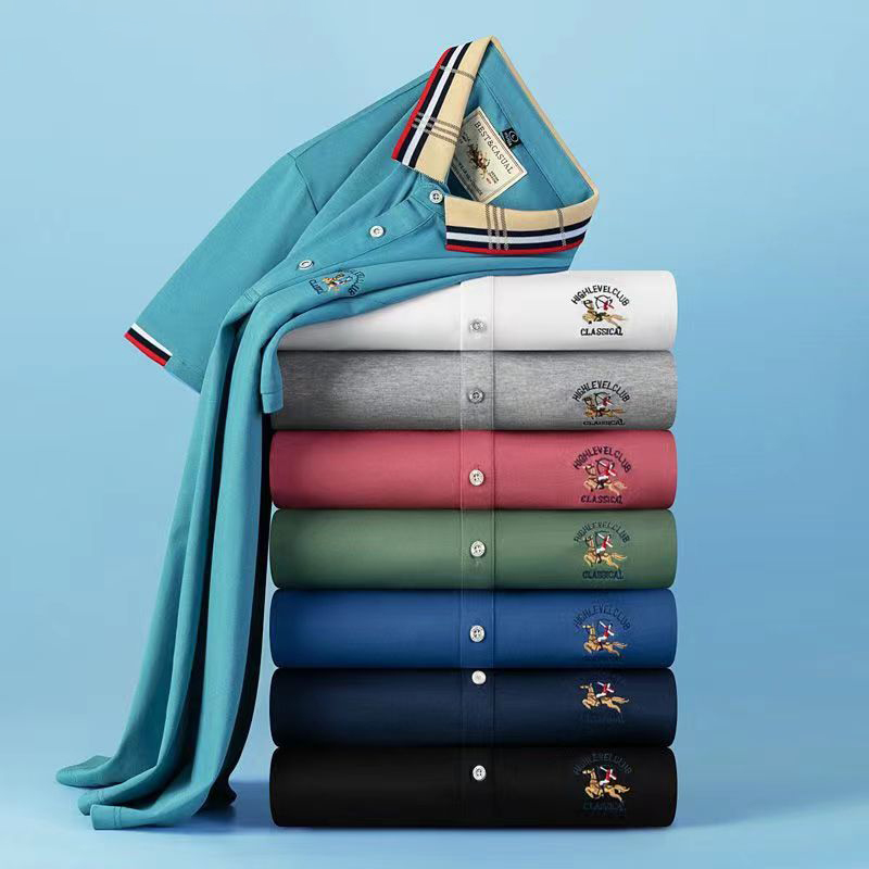 Summer high-end embroidered short sleeve cotton cardigan men's T-shirt Korean fashion casual loose lapel polo shirt clothing summer luxury top Asian size M-3XL, 02
Summer high-end embroidered short sleeve cotton cardigan men's T-shirt Korean fashion casual loose lapel polo shirt clothing summer luxury top Asian size M-3XL, 02