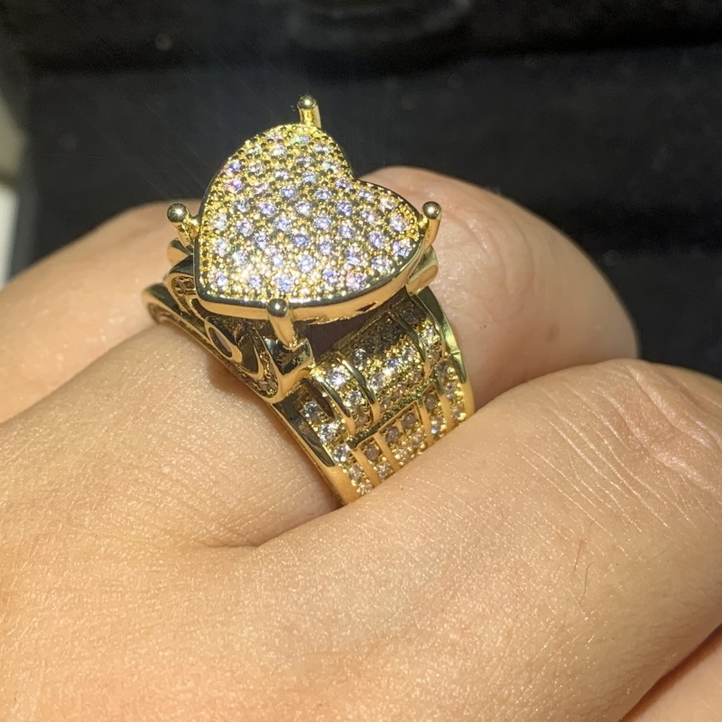 Sterg Sier Wedding Rings for Women, Gold Filled Eternity Band with White Sapphire CZ Dia Gemstones