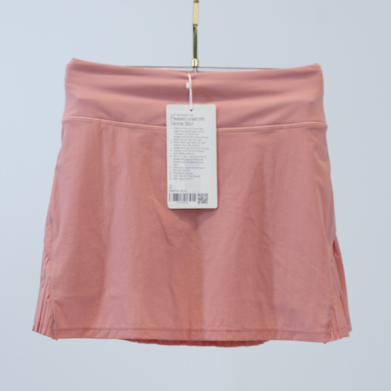 Women Sports Yoga Skirts Pleated Lined Workout Shorts Solid Color Tennis Golf Skirt Anti Exposure Fitness Short Skirt 072