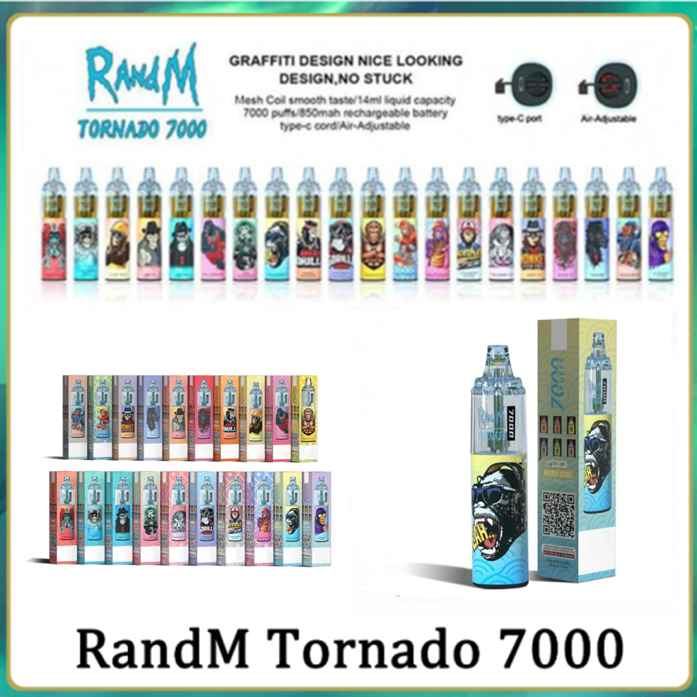 puffs RandM Tornado 7000 vaper 7K Disposable Vape Pen Electronic Cigarettes 14ml Pod Mesh Coil 6 Glowing Colors Rechargeable Air-adjustable 2% 5% Device 50 Flavors
puffs RandM Tornado 7000 vaper 7K Disposable Vape Pen Electronic Cigarettes 14ml Pod Mesh Coil 6 Glowing Colors Rechargeable Air-adjustable 2% 5% Device 50 Flavors