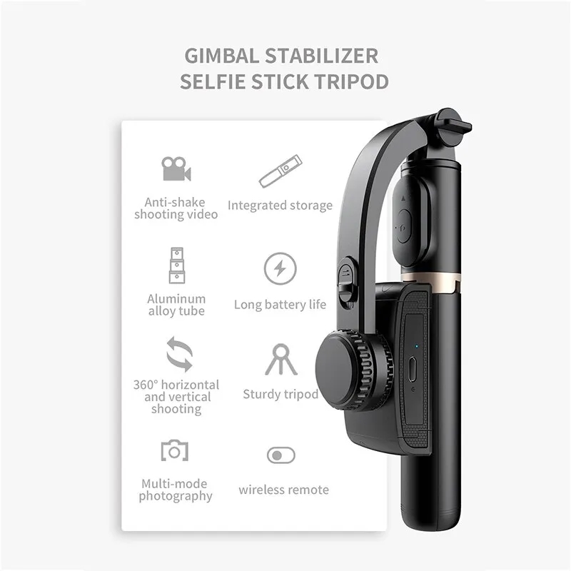 Mobile Video Anti Shaking Vlog Uniaxial Stabilizer Live Bluetooth Selfie Stick Tripod Horizontal And Vertical Shooting Bracket
