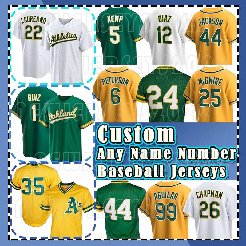 44 Reggie Jackson 6 Aledmys Diaz Oakland Baseball Jersey 25 Brent Rooker Ryan Noda Esteury Ruiz Athletics Zach Jackson Ken Waldichuk JJ Bleday Mason Miller Nick Allen