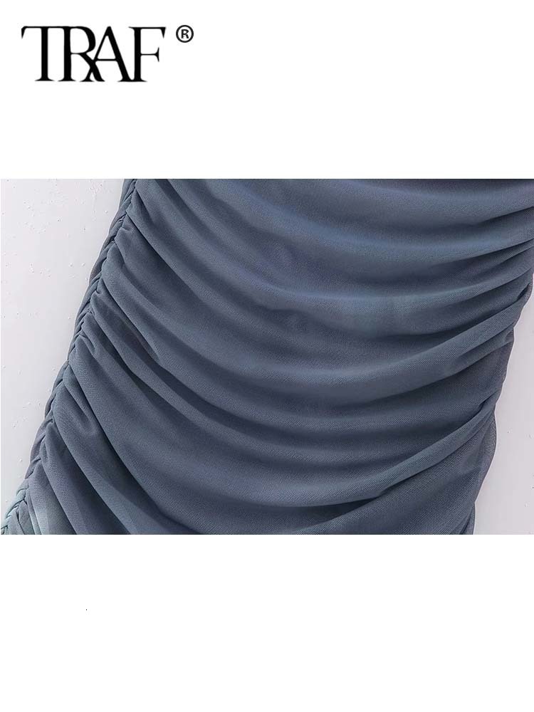 Urban Sexy Dresses TRAF Print Mini Dress Women Sleeveless Slip Maxi Dress Woman Tie Dye Summer Women's Dresses Asymmetric Backless Evening Dresse