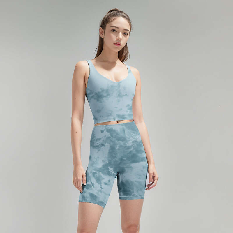 Tie-dye Bike Shorts High Waist Yoga Shorts Women's Tummy Control Fiess Athletic Workout Running Shorts
