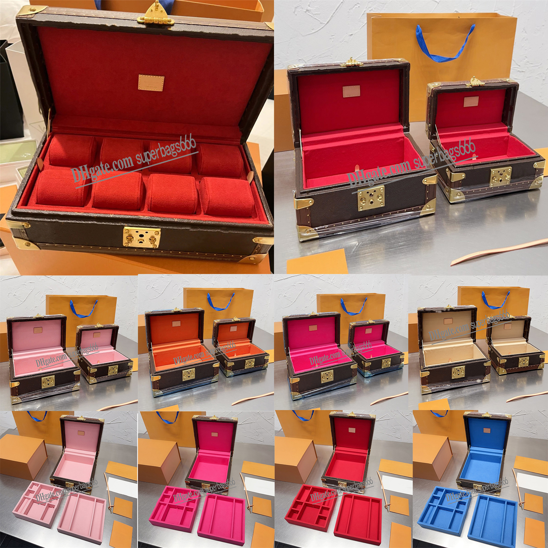 Cosmetic case Jewelry Box Coffret Polyvalent Designer Bags Volt Leather Watch Box 8 Mens Watch Organizer Jewelry storage boxes fashion womens Rings Tray CASES