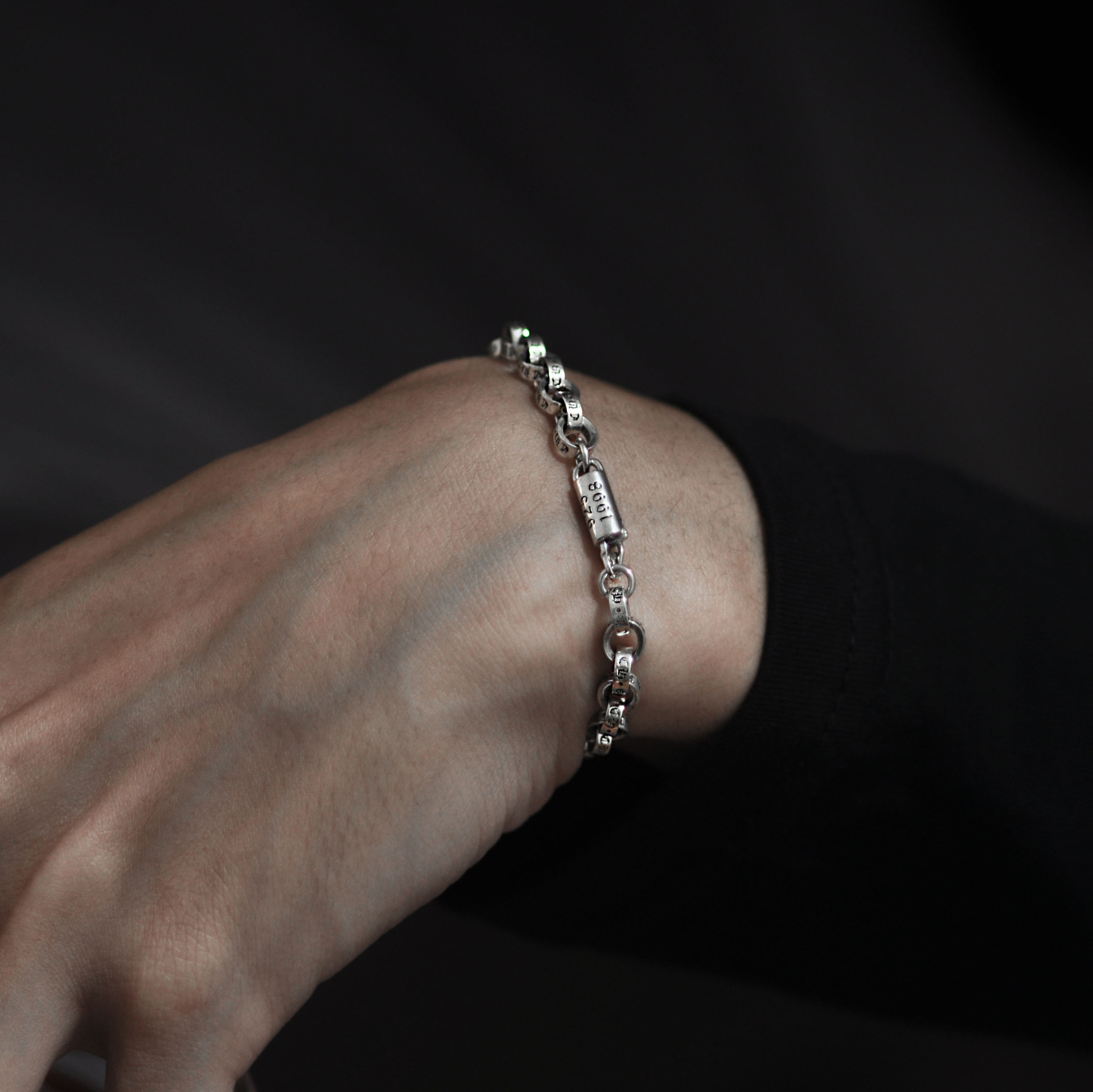 925 Sterling Silver Lnterlocking Circle Bracelet Chain For Men Fashion Charm Wedding Engagement Party Jewelry