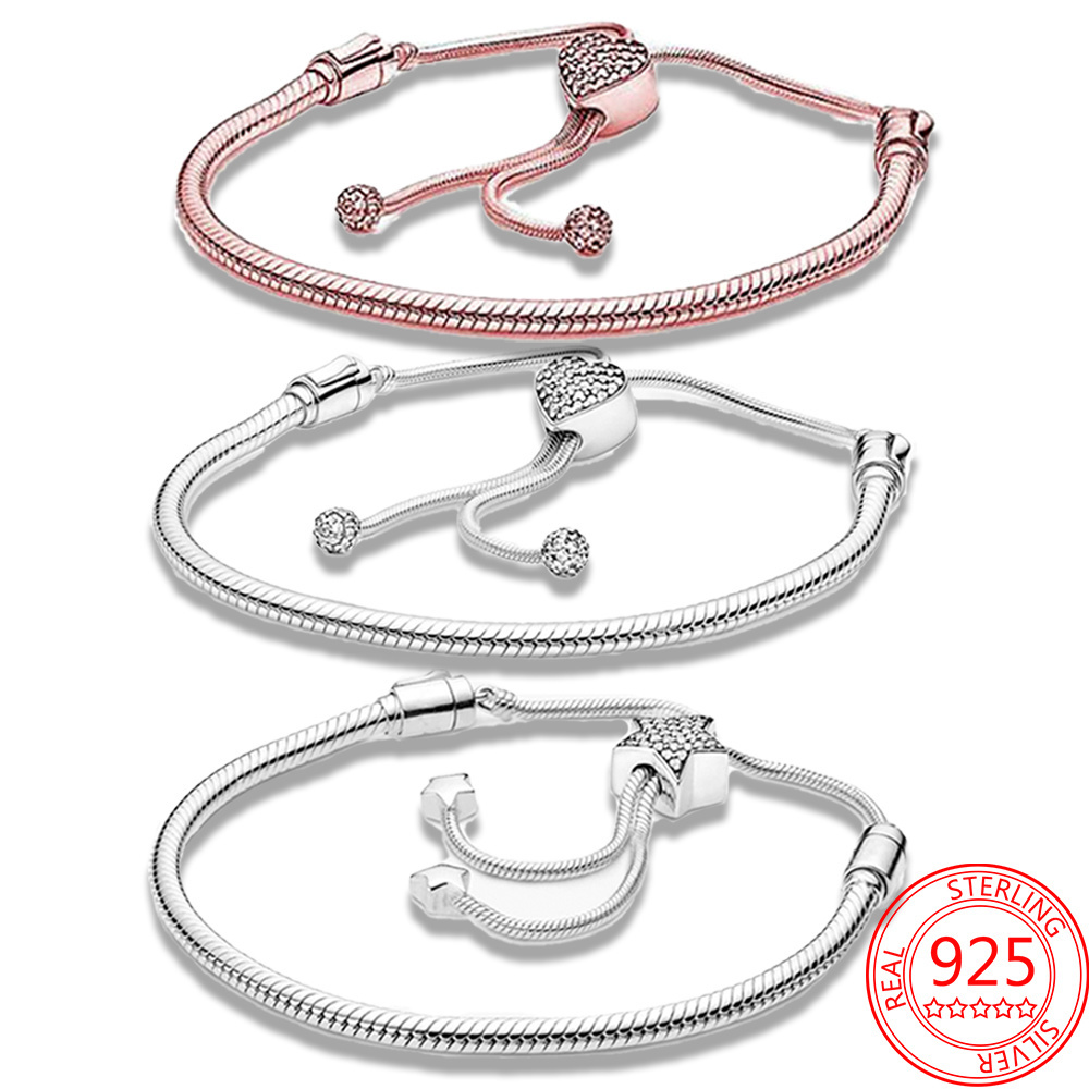 925 Silver Glitter Pavi Star and Heart Sliding Buckle Bracelet DIY Pandora Women's Bracelet Gift Production Free Delivery
925 Silver Glitter Pavi Star and Heart Sliding Buckle Bracelet DIY Pandora Women's Bracelet Gift Production Free Delivery