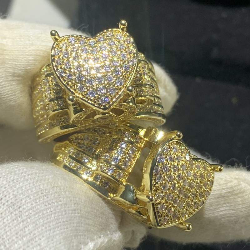 Sterg Sier Wedding Rings for Women, Gold Filled Eternity Band with White Sapphire CZ Dia Gemstones