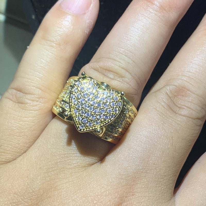 Sterg Sier Wedding Rings for Women, Gold Filled Eternity Band with White Sapphire CZ Dia Gemstones