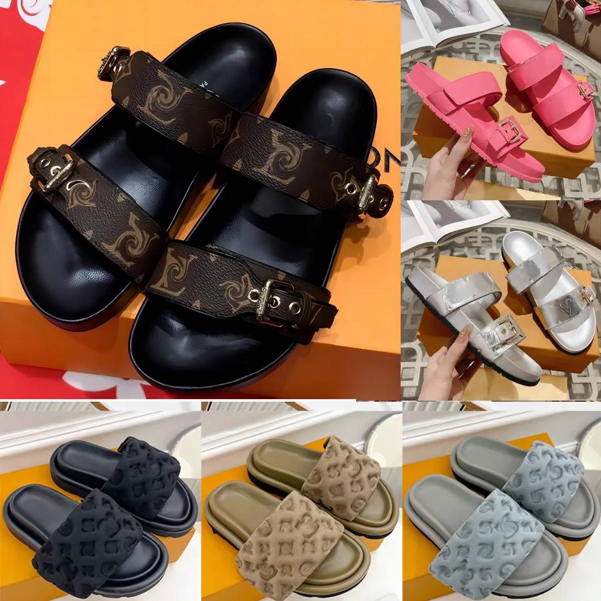 Designer Slippers lois buckles straps sandals Men Women pool Slides leather Sandal Bom Dia Flat Mule Slipper Canvas Beach Sandals Summer Flip Flops big size sandal, Sandals 2
Designer Slippers lois buckles straps sandals Men Women pool Slides leather Sandal Bom Dia Flat Mule Slipper Canvas Beach Sandals Summer Flip Flops big size sandal, Sandals 2