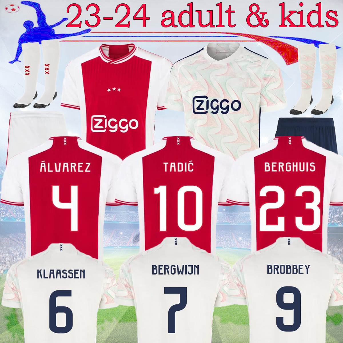 23 24 Soccer Jerseys TADIC BROBBEY BERGHUIS Kit KLAASSEN BERGWIJN CRUYFF 2023 2024 AjAXs home away football shirt men kids kit uniforms 16-4XL, 23-24 away fans
23 24 Soccer Jerseys TADIC BROBBEY BERGHUIS Kit KLAASSEN BERGWIJN CRUYFF 2023 2024 AjAXs home away football shirt men kids kit uniforms 16-4XL, 23-24 away fans