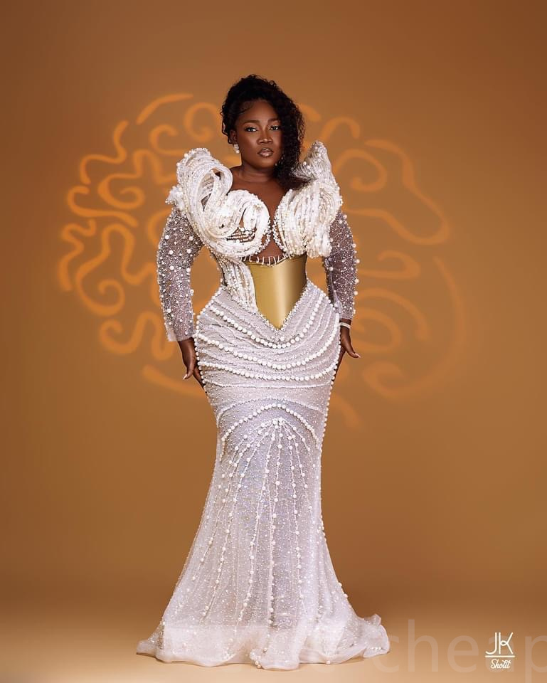 2023 Arabic Aso Ebi Mermaid White Wedding Dress Pearls Luxurious Sequined Lace Bridal Gowns Dresses ZJ3030