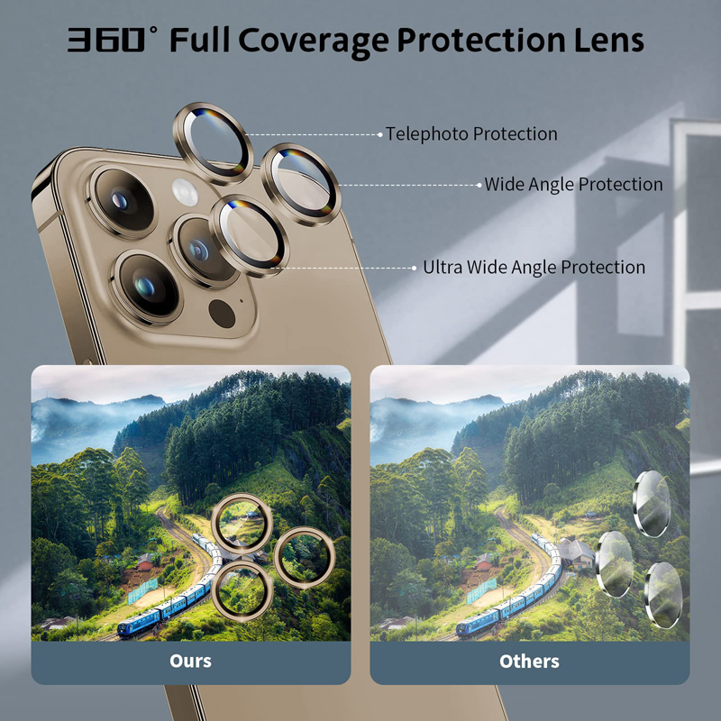Aluminum Alloy Camera Lens Glass Protector Metal Ring Lens Protective For iPhone 17 16E 16 15 14 13 12 Mini 11 Pro Max