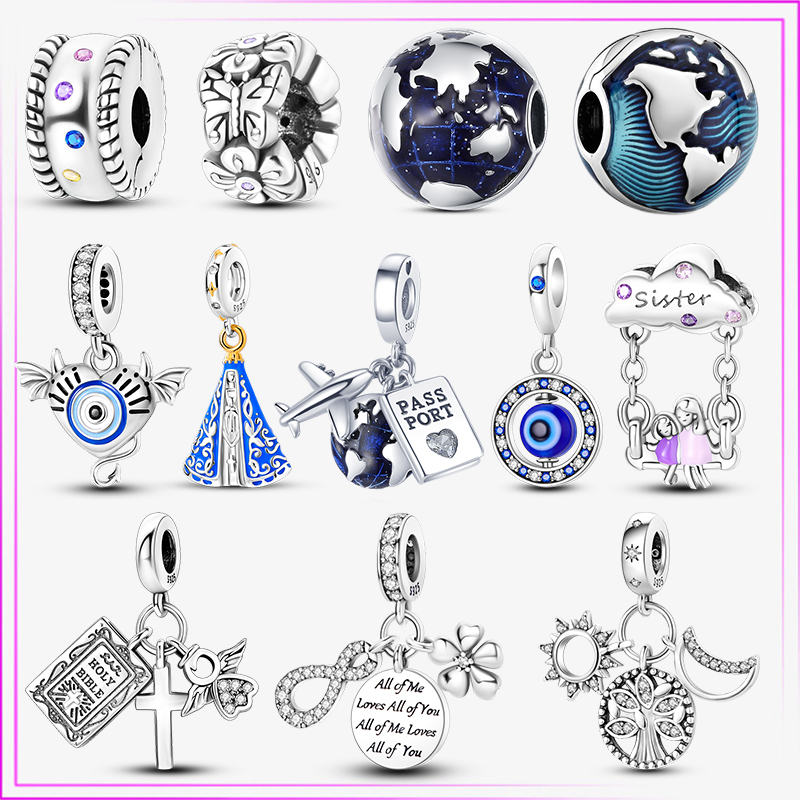 925 Sterling Silver Castle ToFlower Sea ToFlower Bead Building Charm Plata De Ley For S925 Snake Pendant Bracelet Women Gift Jewelry