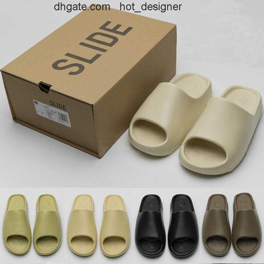 

2023 High Quality Sandals Slippers Foam foams runners Slide Women Running Sulfur Stone Mineral Blue yezzies yeezies slide Pure Sand Resin Men Ladie Beach Runner Clog