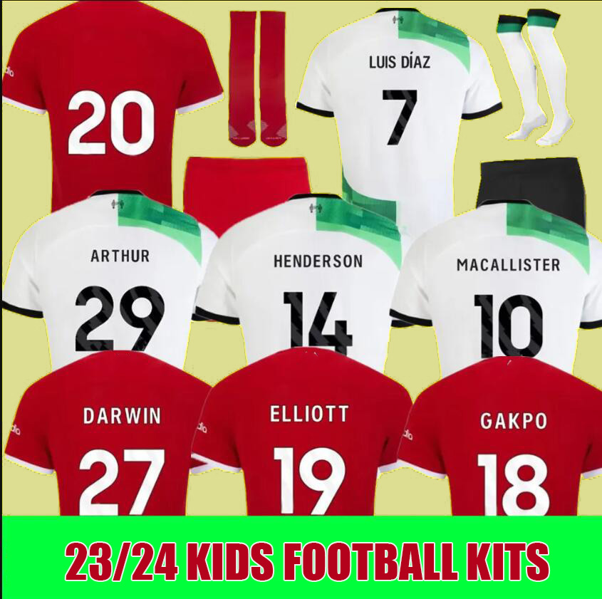23 24 soccer jerseys season home away 3rd DARWIN 2023 2024 Mohamed Diogo Luis DIaz Alexander Arnold kids football kits uniform CARVALHO ELLIOTT, 23-24 home 
23 24 soccer jerseys season home away 3rd DARWIN 2023 2024 Mohamed Diogo Luis DIaz Alexander Arnold kids football kits uniform CARVALHO ELLIOTT, 23-24 home