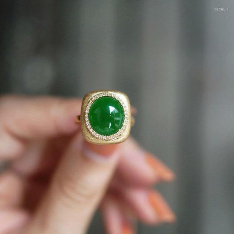 Cluster Rings Vintage Style Ancient Gold Wire Drawing Crafts Natural Jade Chalcedony Green For Women Fashion Luxury Wedding Jewelry
Cluster Rings Vintage Style Ancient Gold Wire Drawing Crafts Natural Jade Chalcedony Green For Women Fashion Luxury Wedding Jewelry