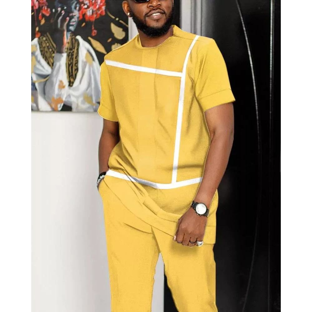 Men's Tracksuits Summer Man Tracksuit Clothes T-Shirt Fashion Streetwear Short Sleeves Trousers Suit Jogging Male Vintage Sportwear 2Piece Set 23