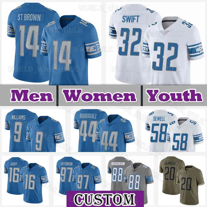 14 Amon Ra St Brown Football Jersey TJ Hockenson Malcolm Rodriguez DAndre Swift 20 Barry Sanders Jared Goff Penei Sewell Detroits Lions Aida, Custom men (x s)
14 Amon Ra St Brown Football Jersey TJ Hockenson Malcolm Rodriguez DAndre Swift 20 Barry Sanders Jared Goff Penei Sewell Detroits Lions Aida, Custom men (x s)