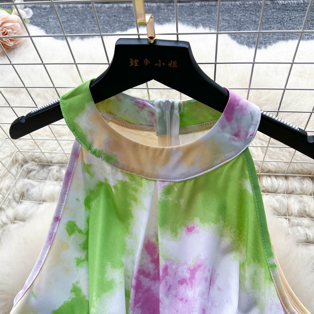 Summer Vintage Women's Two Piece Pants Jumpsuits Elegant Notched Collar Short Sleeve Wide Leg Romper Female Beige/Green/Red Jumpsuits With Sashes