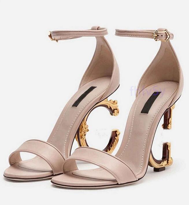 Red-Bottoms Elegant luxury Brand Shoes Padlock Pointy Naked Sandals Shoes Hardware Lock and key Woman Metal Stiletto Designer High Heel Party Wedding Dress Shoe