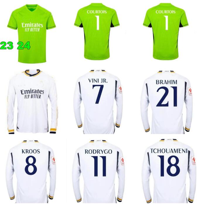 2023 2024 COURTOIS Mbappe Soccer Jerseys 23 24 Real Madrid Long Sleeves Goalkeeper BELLINGHAM RODRGO VINI JR CAMAVINGA ALABA MODRIC VALVERDE Football Shirts
2023 2024 COURTOIS Mbappe Soccer Jerseys 23 24 Real Madrid Long Sleeves Goalkeeper BELLINGHAM RODRGO VINI JR CAMAVINGA ALABA MODRIC VALVERDE Football Shirts
