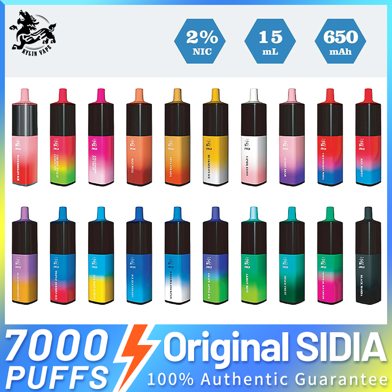 Original SIDIA puff 7000 Disposable Vape pen Pod Device puff 7K Rechargeable optional e cigarette
Original SIDIA puff 7000 Disposable Vape pen Pod Device puff 7K Rechargeable optional e cigarette