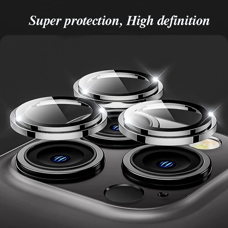 Aluminum Alloy Camera Lens Glass Protector Metal Ring Lens Protective For iPhone 17 16E 16 15 14 13 12 Mini 11 Pro Max
