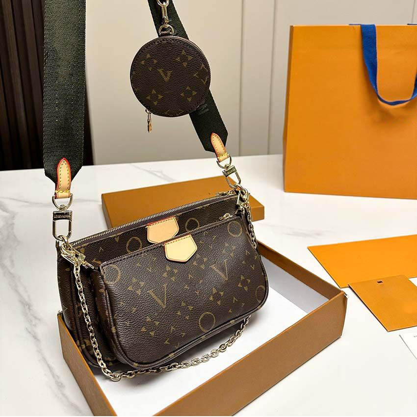 Multi pochette bag designer woman shoulder bag Luxurys handbags women high quality brown flower handbag fashion Louisity cross body Vuttonity bags with box, Red
Multi pochette bag designer woman shoulder bag Luxurys handbags women high quality brown flower handbag fashion Louisity cross body Vuttonity bags with box, Red