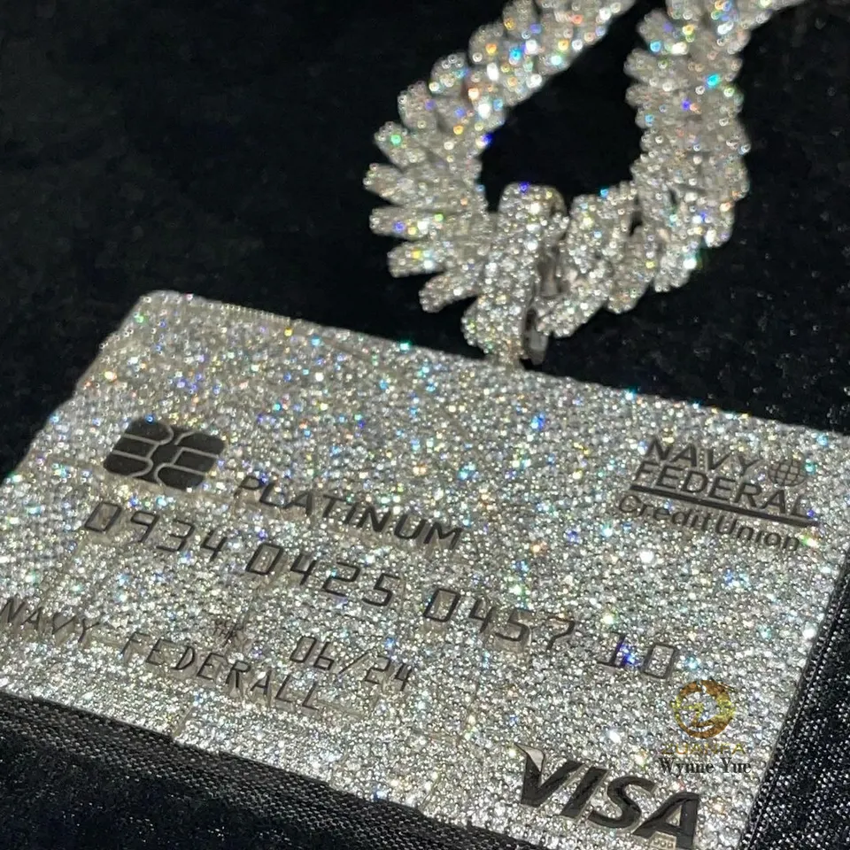 Custom V Card White Gold Plated Solid 925 Sterling Silver VVS Moissanite C Card Pendant
Custom V Card White Gold Plated Solid 925 Sterling Silver VVS Moissanite C Card Pendant