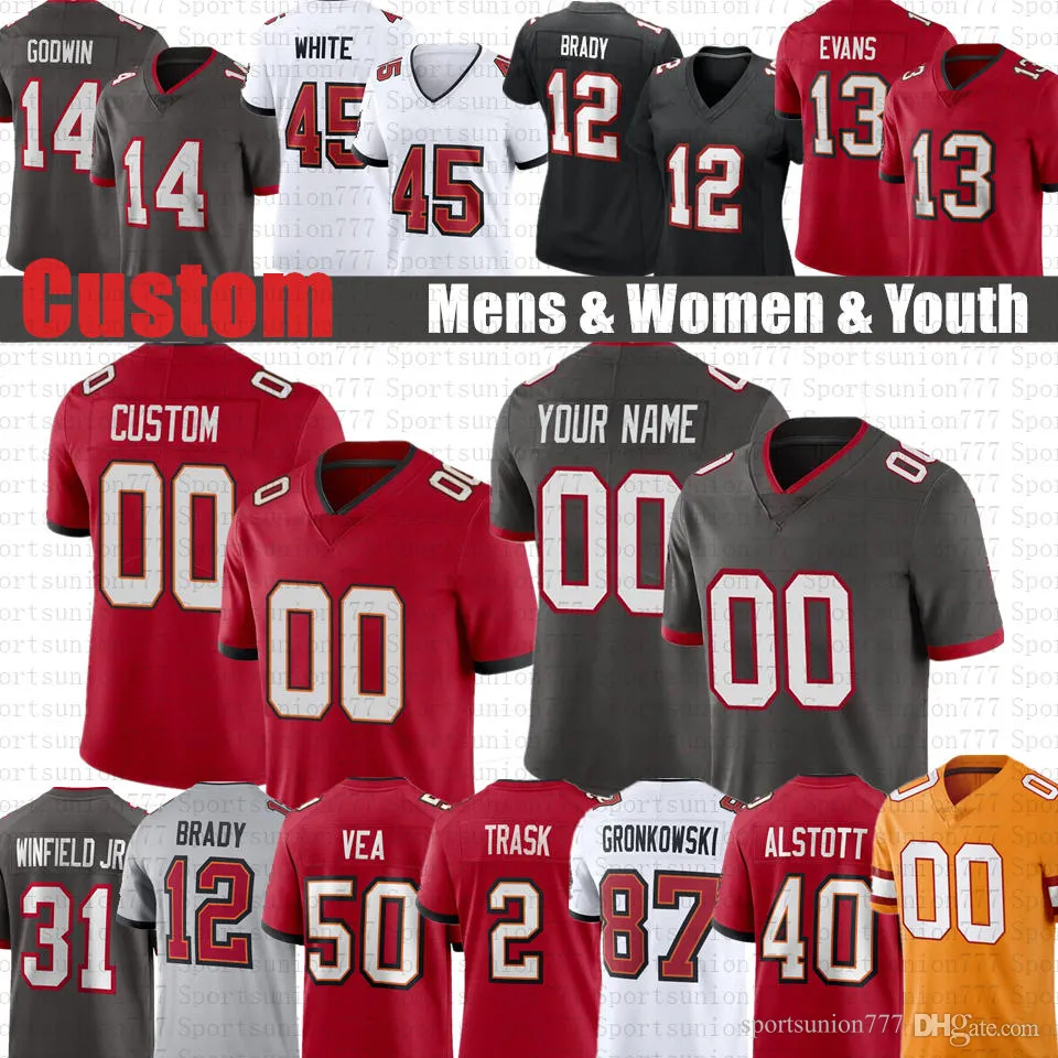 Tom Brady Mike Evans Devin White Custom Football Jerseys Mike Alstott Chris Godwin Tampas Bayes Vita Vea Buccaneeres Ronde Barber Derrick Br, Youth
Tom Brady Mike Evans Devin White Custom Football Jerseys Mike Alstott Chris Godwin Tampas Bayes Vita Vea Buccaneeres Ronde Barber Derrick Br, Youth