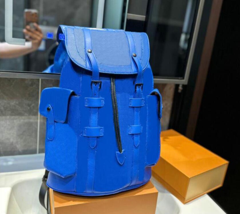 Emed Leather Backpacks Designer Duffel Bag Back Pack Mens 2023 New Fashion Trend Korean Leisure Large Capacity Student Schoolbag 33X44cm