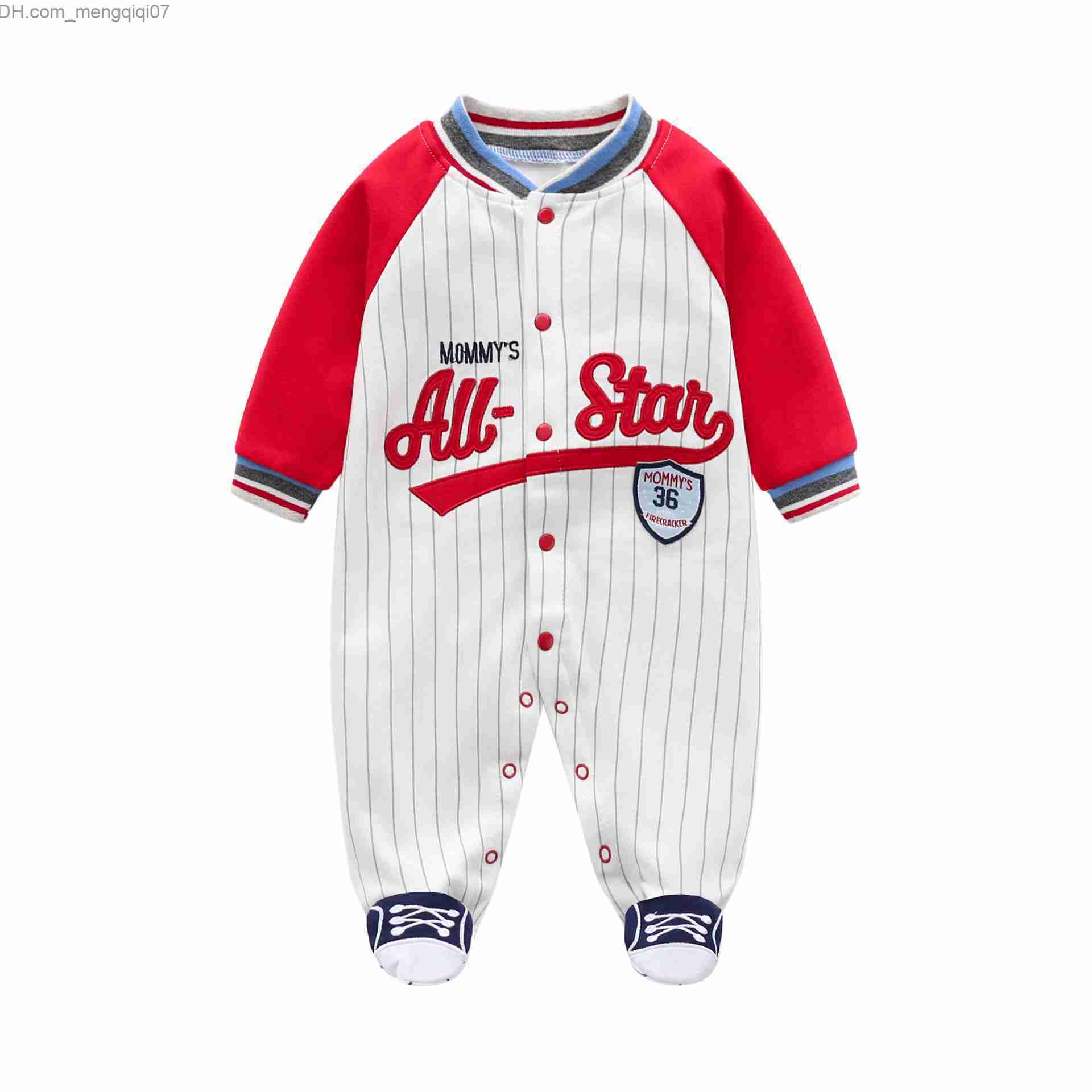 Rompers Baby Baseball Costume 0 3 6 9 12 Months Boston Long Sleeve Football Toddler Boys' Costume Children's Bodysuit Pajamas Beibei Z230711