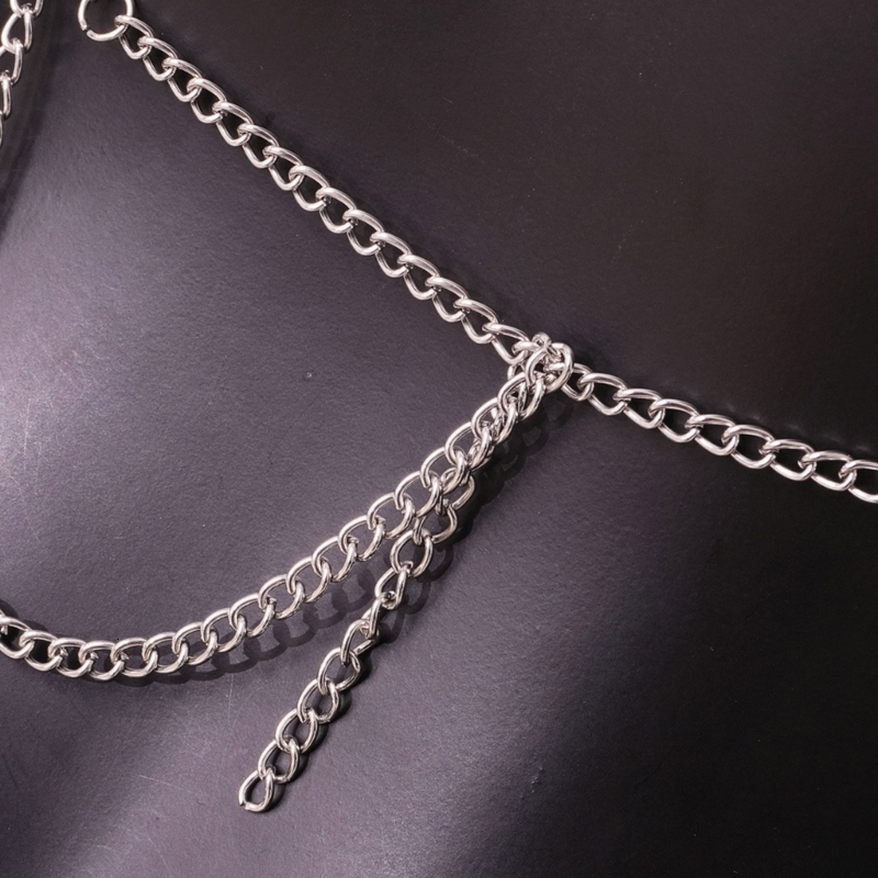 Other Fashion Accessorie s Sexy Halter Backless Metal Chain s Crop Top Deep V Neck Crystals Bandeau Vest Nightclub Body Jewelry 230710