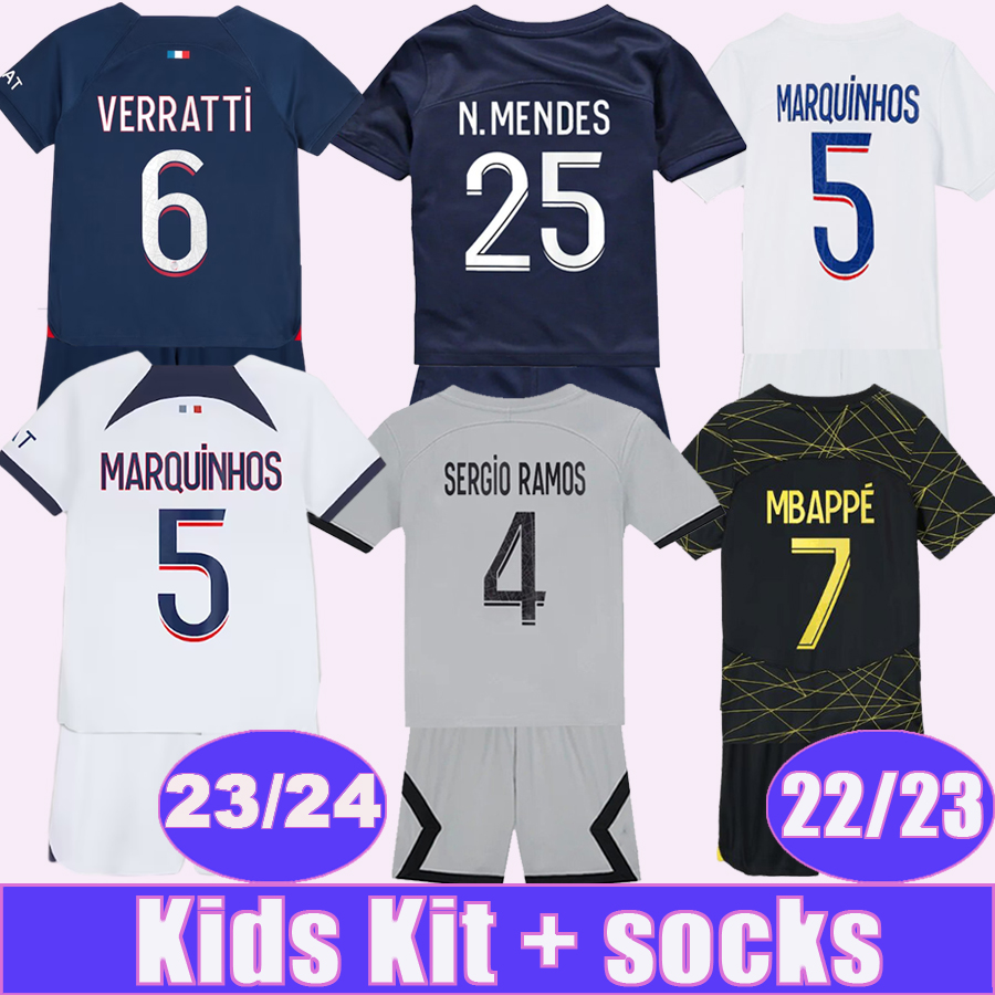 23 24 MBAPPE Kids Kit Soccer Jerseys 22 23 KIMPEMBE SERGIO RAMOS Home Away 3rd 4th Football Shirts VERRATTI DRAXLER ICARDI Child Uniforms, Tz9536 22 23 home no socks
23 24 MBAPPE Kids Kit Soccer Jerseys 22 23 KIMPEMBE SERGIO RAMOS Home Away 3rd 4th Football Shirts VERRATTI DRAXLER ICARDI Child Uniforms, Tz9536 22 23 home no socks