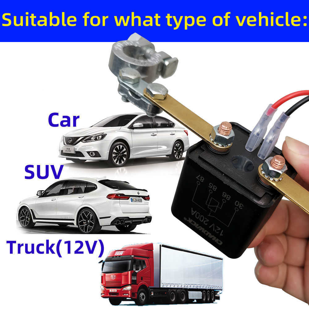 New 12V 200A Switch Integrated Wireless Remote Control Disconnect Cut Isolator Relay for Car Battery Power Off
