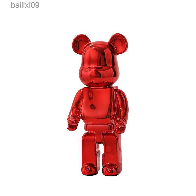 Decorative Objects Figurines Electroplating Violent Bear Resins Bearbrick Decor Animal Statue Sculpture Home Decoration Living RoomTV Cabinet T230710