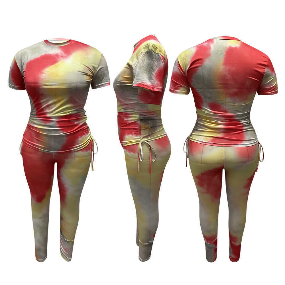 Women Fashion Designers Clothes 2023 Spring and summer large multicolor pleated large two piece suit