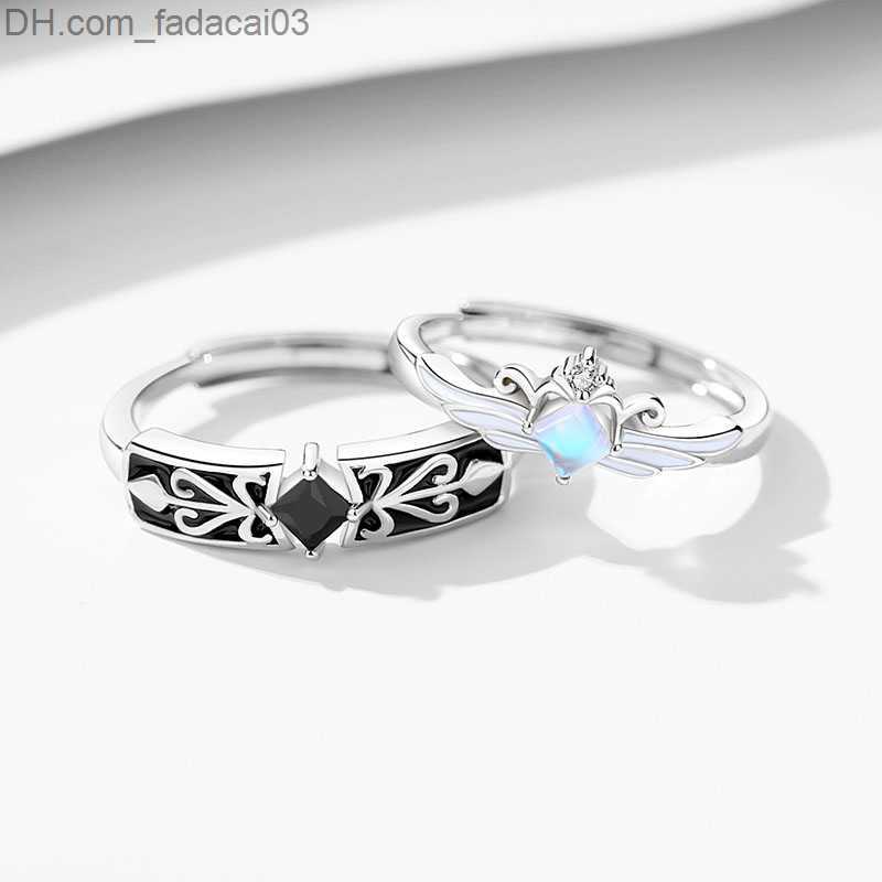 Wedding Rings Silver Real 925 Sterling Silver Princess Knight Couple Ring Original Design Crown Birthday Ring 2022 Valentine's Day Jewelry Z23071