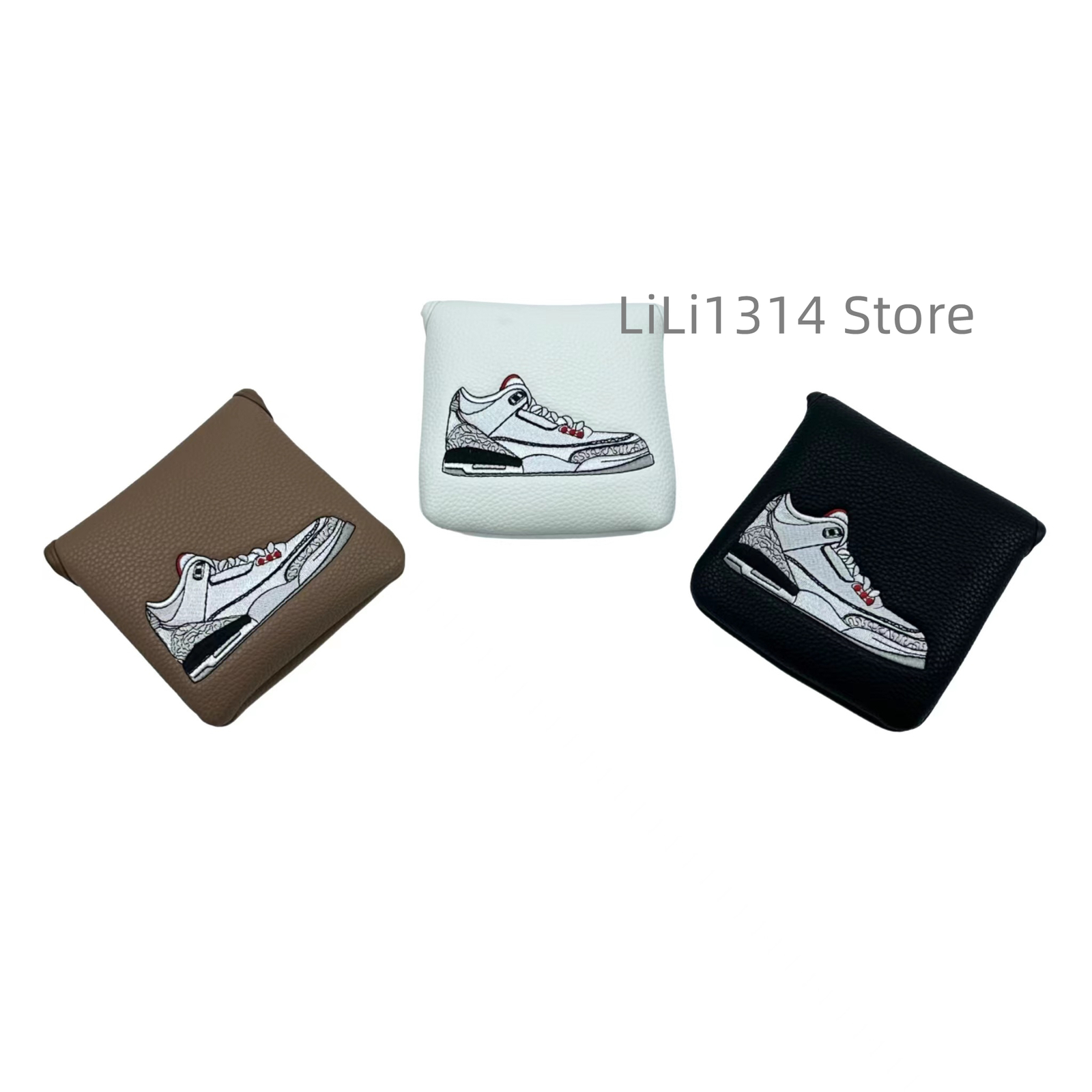 Other Golf Products 1pc shoes Pattern Golf Putter Cover PU Leather Large Mallet Golf Head Cover Magnetic Closure Golf Head cover 230707