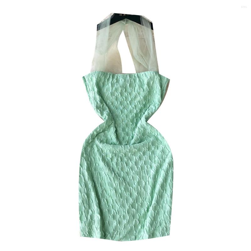 Casual Dresses Summer Strapless Halter Mini Dress Women Waist Thin Bodycon Above Knee Night Club
