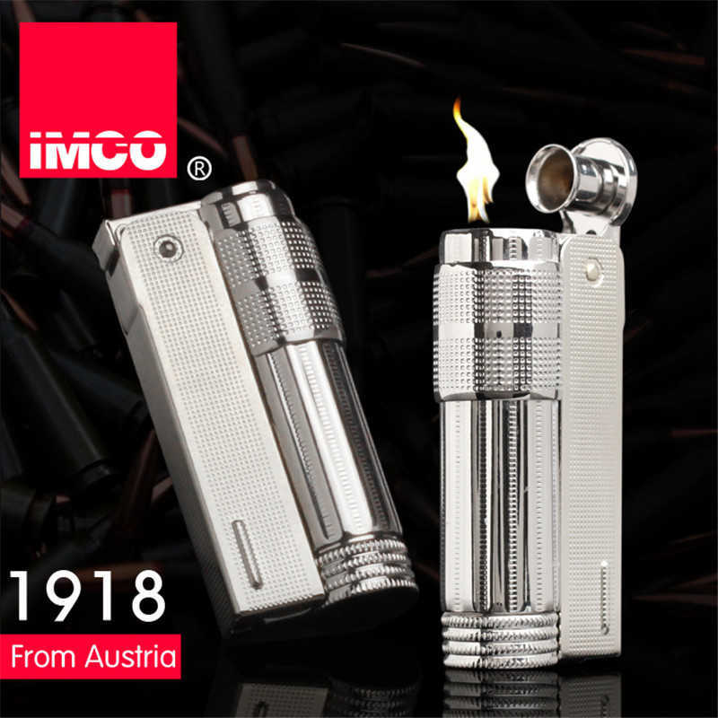 Original IMCO Lighter Old No Gasoline Flint Windproof Stainless Steel Cigarette Petrol Oil Inflated Gadgets Man PQC2 W260202