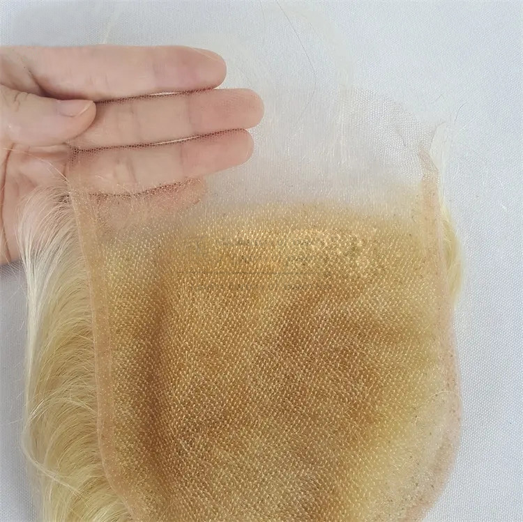 Malaysian Human Hair 613# Blonde Color Straight 3 Bundles With HD Closures 4 PCS/lot Double Wefts With Closures Free Part 10-32inch