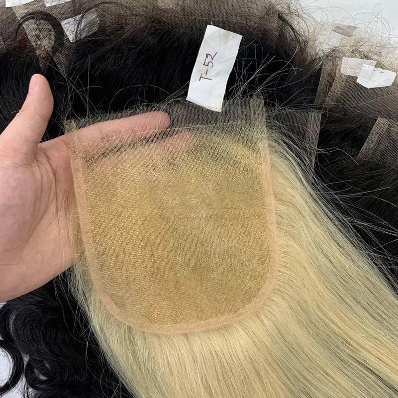 Malaysian Human Hair 613# Blonde Color Straight 3 Bundles With HD Closures 4 PCS/lot Double Wefts With Closures Free Part 10-32inch