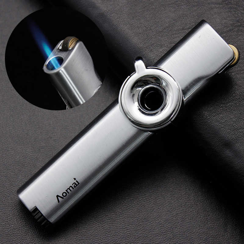 Aomai Windproof Torch Lighter Metal Jet Blue Flame Butane No Gas Turbine 1300 C Portable Cigarette Man Woman Gadget 0REE W260202