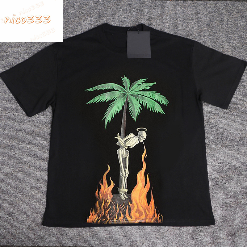 23ss New coconut skeleton flame letter print pattern cotton loose round neck versatile men women casual short sleeve, #04
23ss New coconut skeleton flame letter print pattern cotton loose round neck versatile men women casual short sleeve, #04