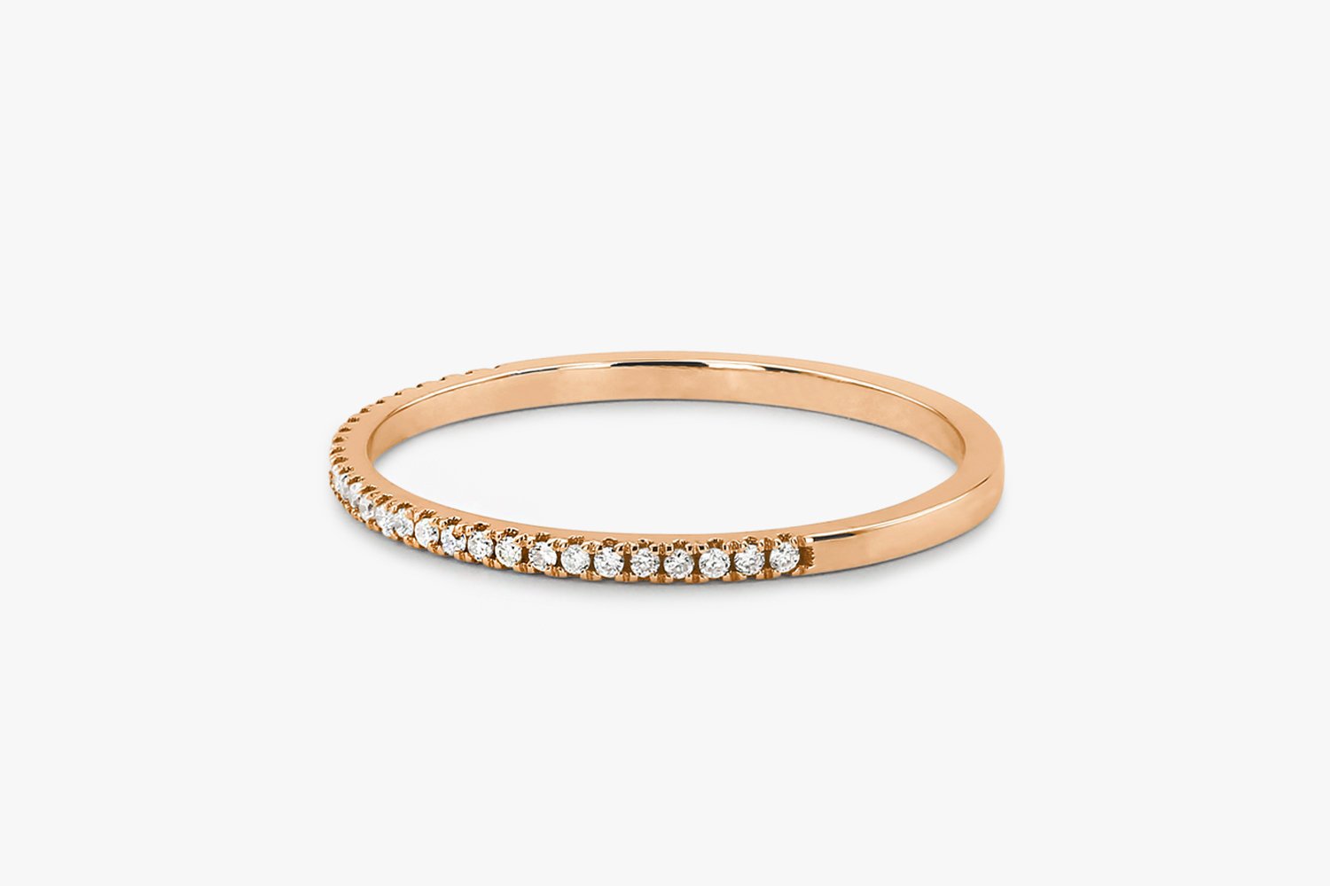 Simple Fashion Wedding Rings Sparkling Jewelry 925 Sterling Silver Rose Gold Fill Pave White Sapphire CZ Diamond Gemstones Party Women Engagement Band