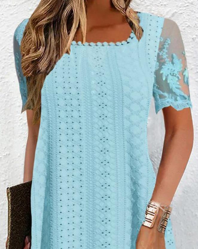 Casual Dresses Lace Patch Eyeliner Embroidered Dress Fashion Womens In 2023