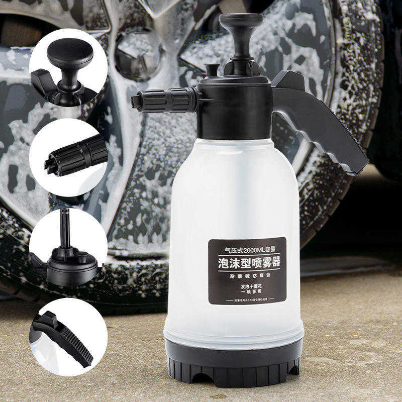 New 2L Hand-held Wash Foam Watering Can Air Pressure Sprayer Plastic Disinfection Water Bottle Car Cleaning Tools