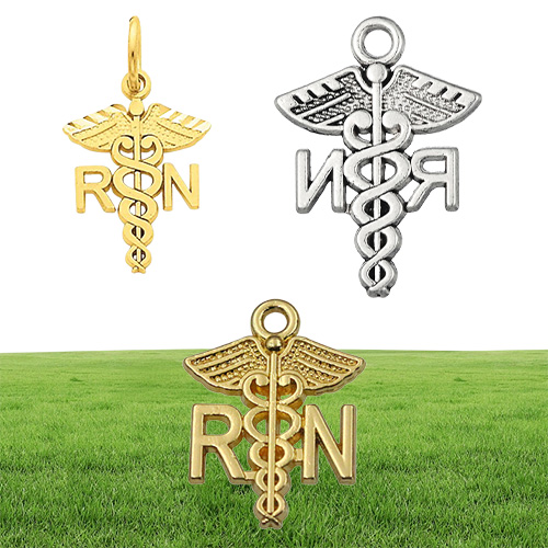 Alloy Medical Sign RN Registered Nurse Charms Catholic Jewelry Findings AAC191